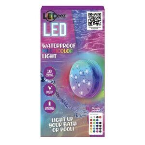LEDeez Waterproof Remote Battery-Operated Multicolor Pool Light, New
